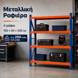 Μεταλλικό Ράφι De'Home Heavy 150×50×200εκ 4 rafia