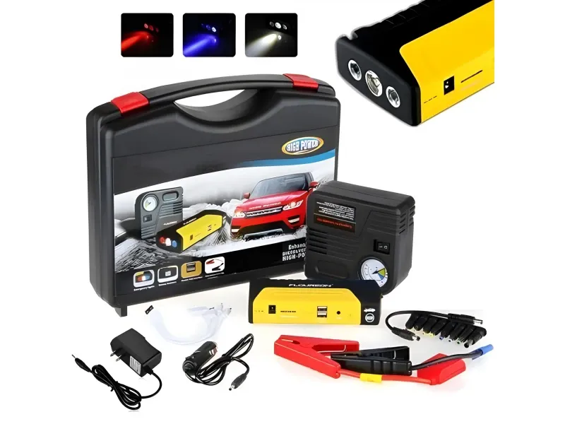Εκκινητής Μπαταρίας 12V 2000A με Συμπιεστή, Φακό και Power Bank - Image 2